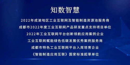 深耕數字內容，賦能智能升級 知數智慧入選2022成渝地區工業互聯網及智能制造資源池服務商名單